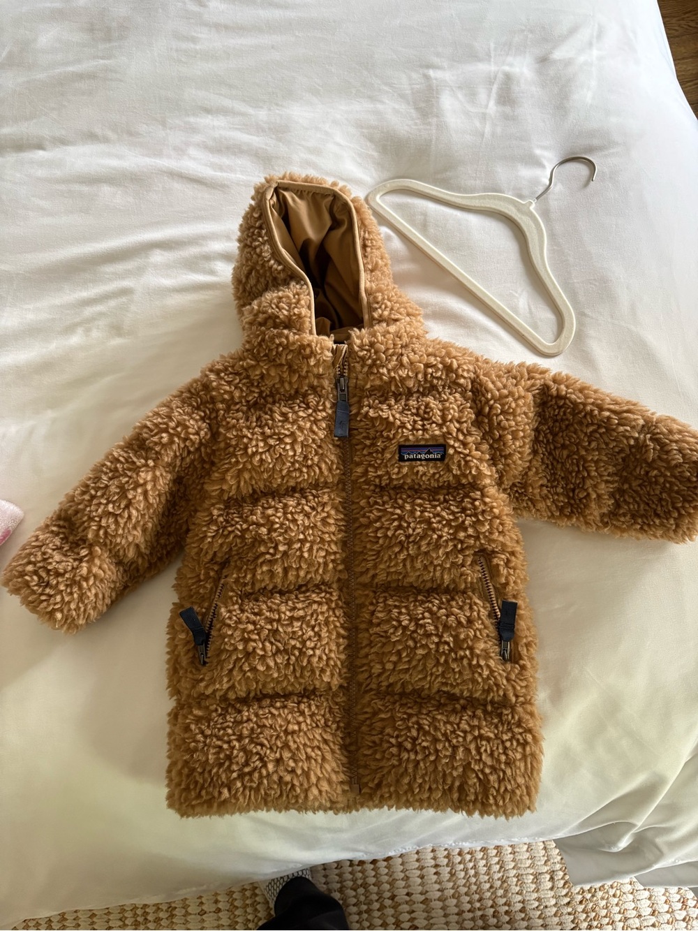 Patagonia Kids Hooded Fleece Jacket - Camel